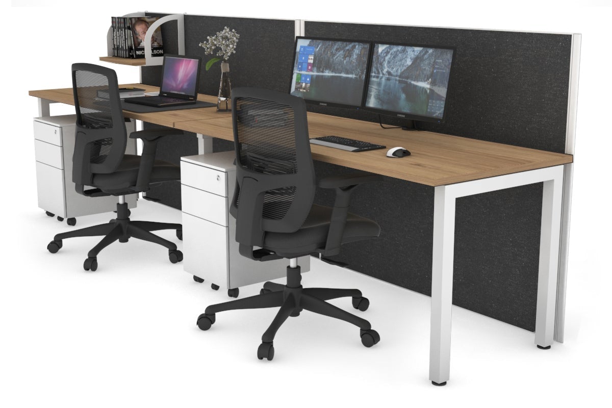 Horizon Quadro 2 Person Office Workstation with Square Legs - 1200L x 700W Dimensions - Perfect for Collaborative Workspaces & Shared Office Desks