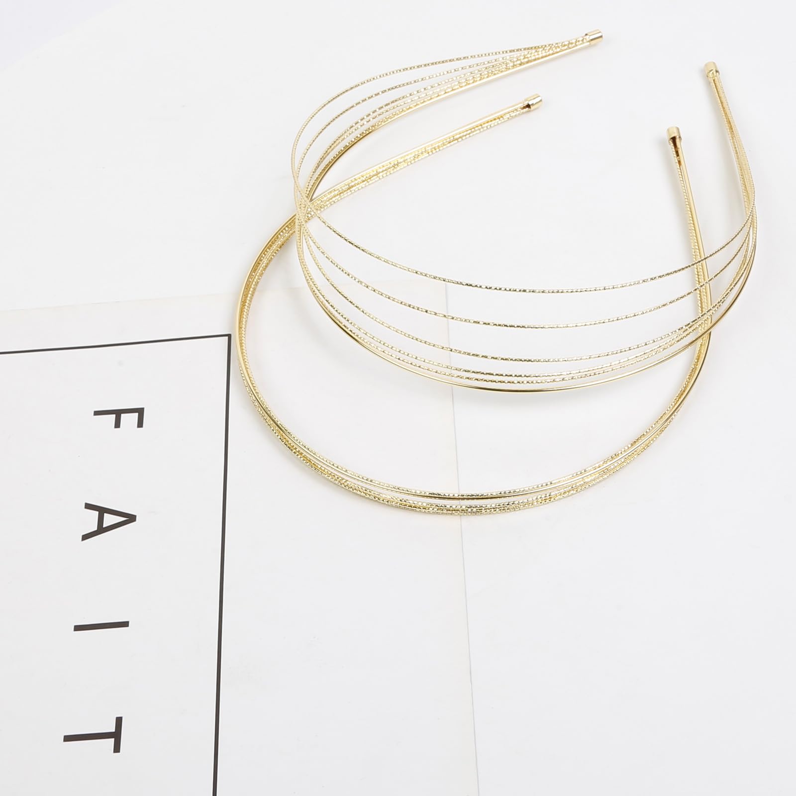 Tobeffect 2-Pack Multi-Layer Metal Headbands for Women - Thin Gold Elegant Hair Accessories for Girls | Perfect for Parties, Weddings & Everyday Fashion