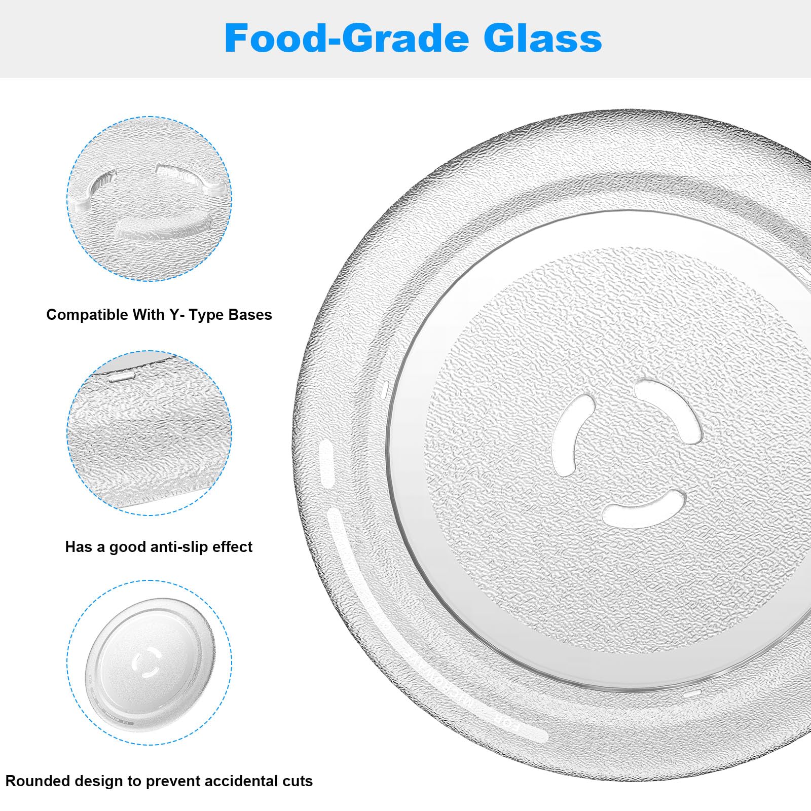 Whirlpool KitchenAid Microwave Glass Turntable Plate 12.5 Inch Replacement - Compatible with PS373741 4393751 AP3130793 4393799 RO6G Models - Perfect for Heating Food Evenly in Microwave Ovens