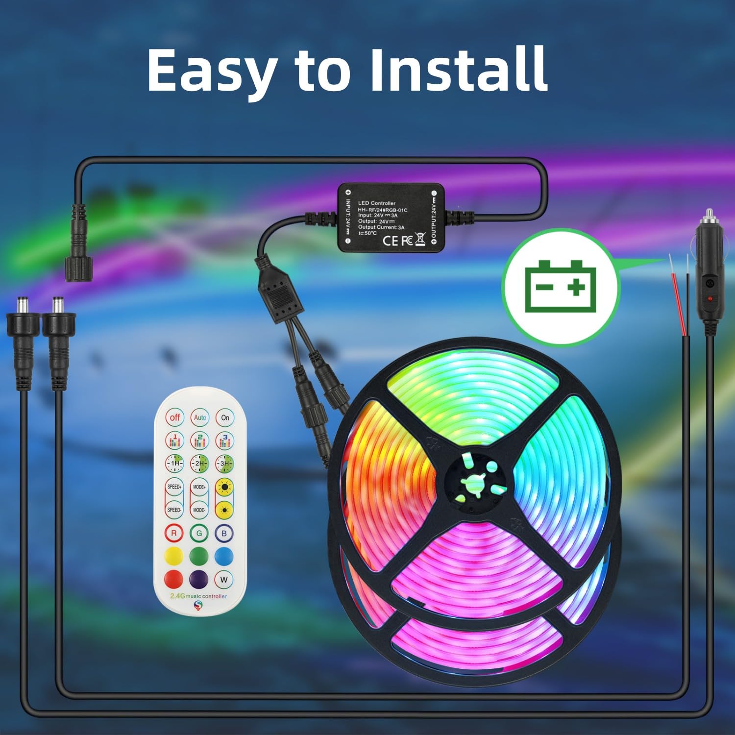 50FT Marine Submersible LED Strip Lights - IP68 Waterproof RGB Underwater Boat Lights for Deck & Hull Lighting | RF/APP Remote Control | Perfect for Night Fishing, Pontoon Boats & Watercraft Decoration