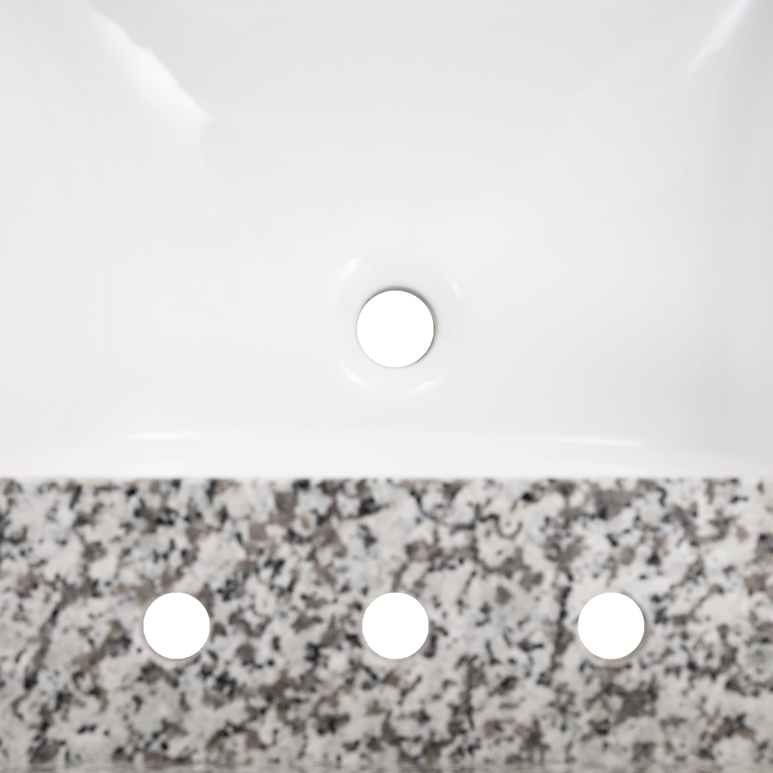 MSI Argento Grigio Vanity Top with Undermount Rectangle Ceramic Sinks - Engineered Granite Stone Bathroom Countertop, 4