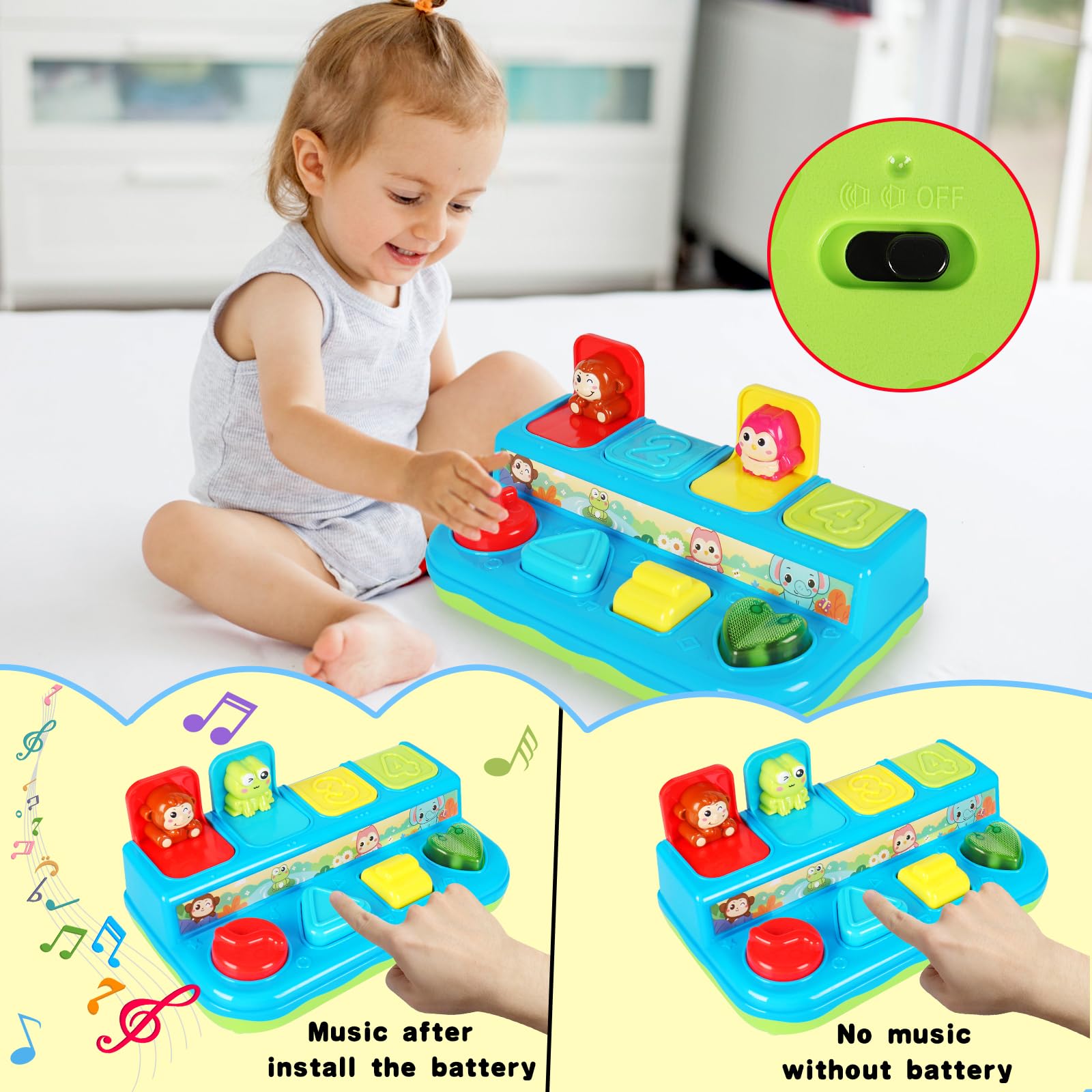 Montessori Pop Up Animal Educational Toys for 1 Year Old | Cause and Effect Baby Toys 6-18 Months | Interactive Sensory Learning Toy for Boys & Girls 0-3 Years | Easter Birthday Gift | Perfect for Early Childhood Development & Playtime Fun