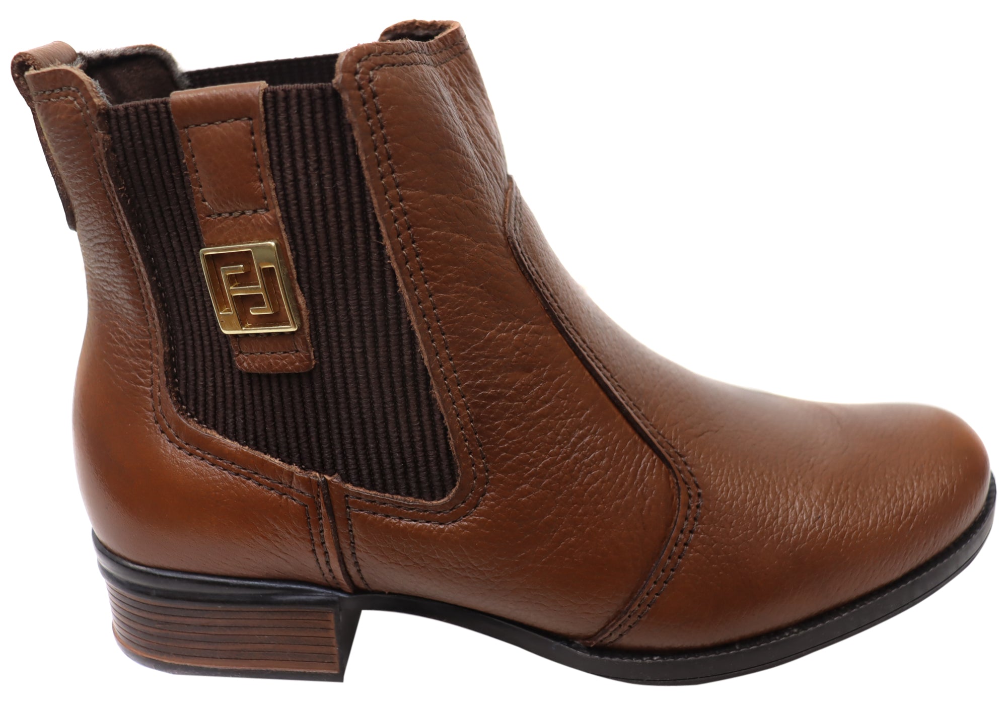 Carla Women's Low Heel Leather Ankle Boots - Comfortable Brazilian Made Shoes for Casual Wear & Office Outfits