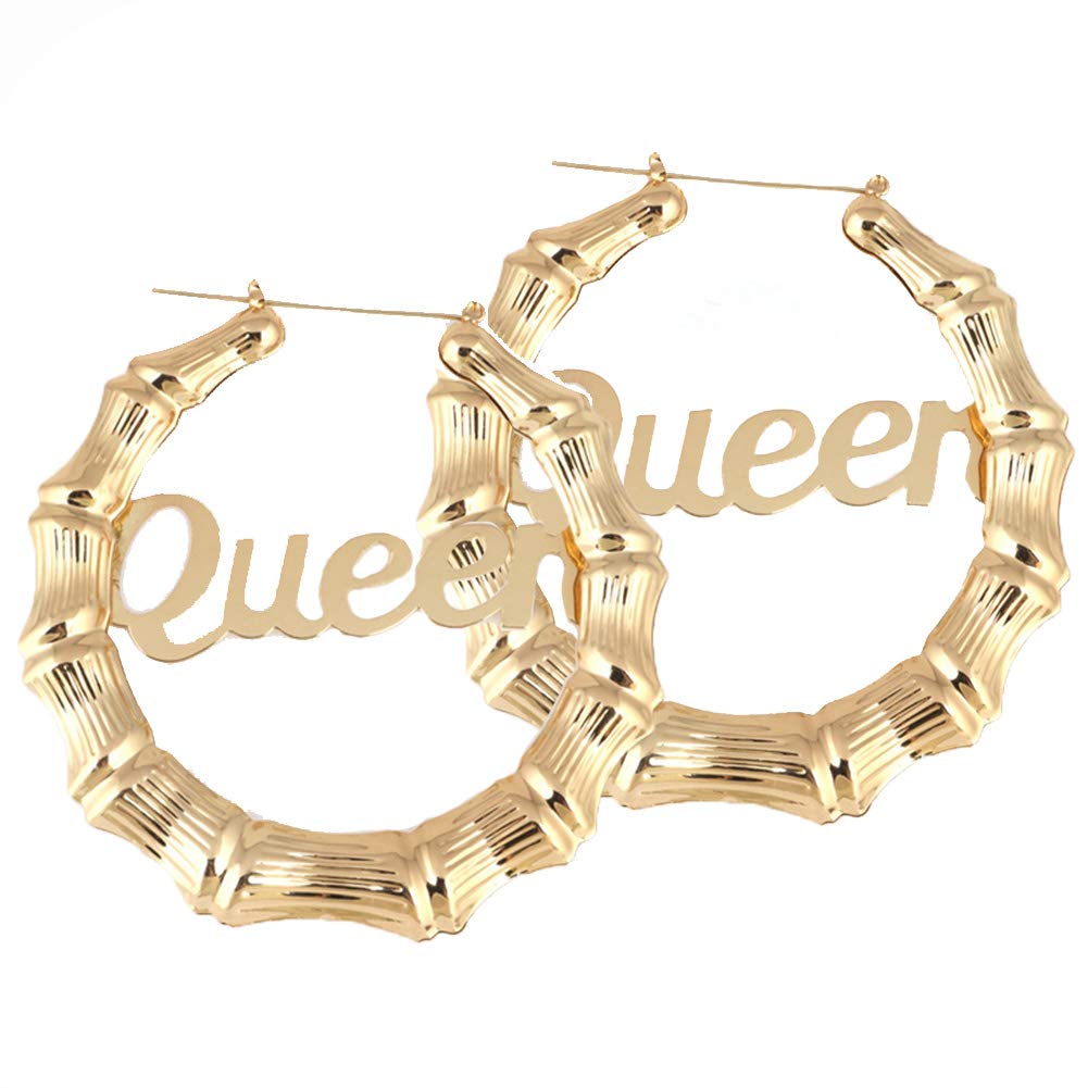 90s Retro Round Bamboo Grain Hoop Earrings for Women - 90mm Gold Big Hoop Earrings for Hip Hop Party, Festival, and Everyday Wear