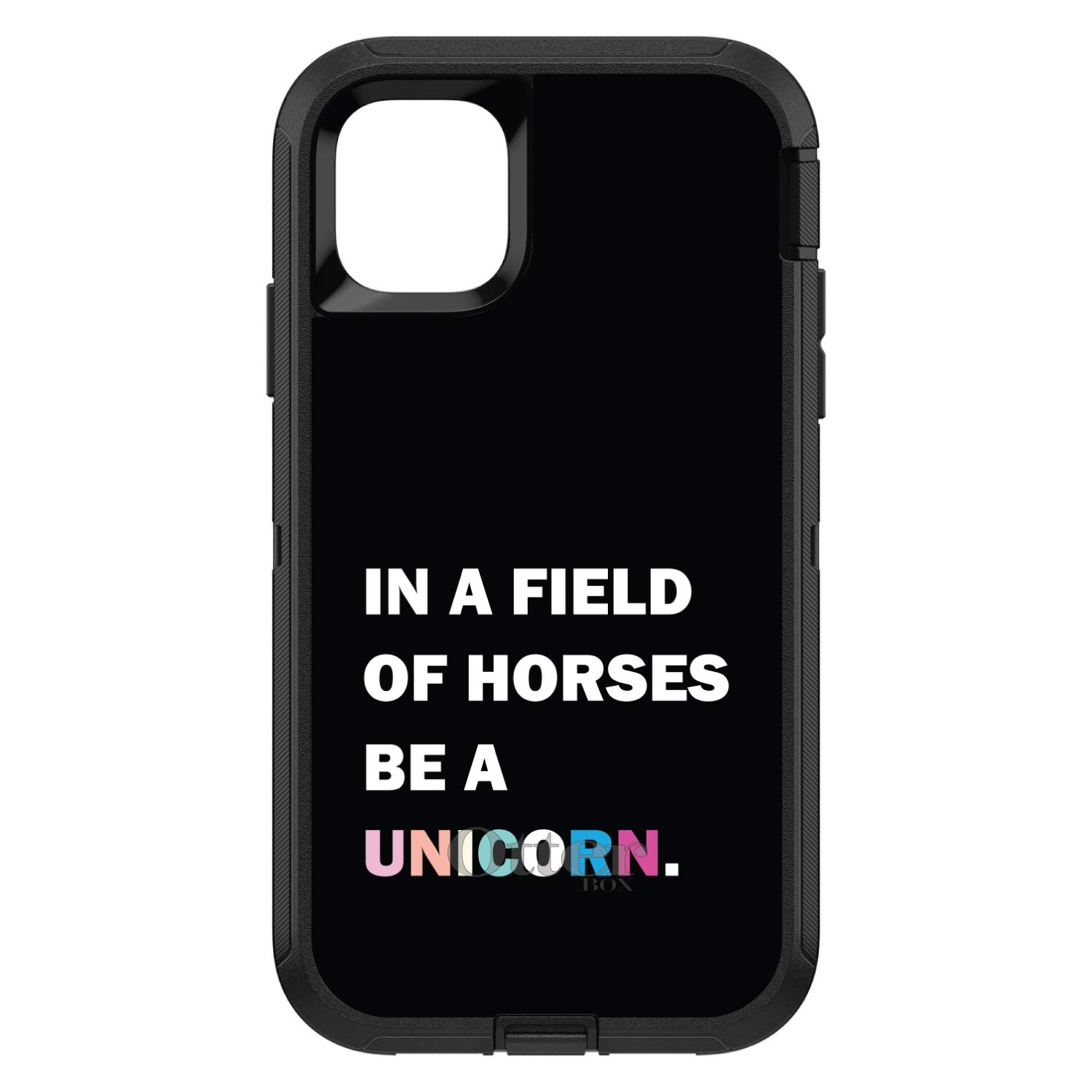 DistinctInk Premium Shockproof Case for iPhone 12 Pro Max (6.7 Inch) - Unicorn Design Protective Phone Cover with Rainbow Colors - Durable Replacement for OtterBox Defender - Perfect for Outdoor Adventures, Travel & Daily Use