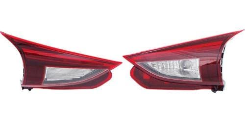 Go-Parts CAPA Certified Pair of Tail Lights for 2014-2018 Mazda 3 Hatchback - Left & Right Rear Lamps Replacement (MA2802113C/MA2803113C) - Perfect for Night Driving & Enhanced Safety