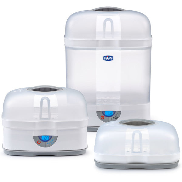 Chicco 3-in-1 Modular Baby Bottle Sterilizer | UV & Steam Sterilization for Pacifiers, Toys & Feeding Accessories | Perfect for Nursery, Travel & Daycare Use