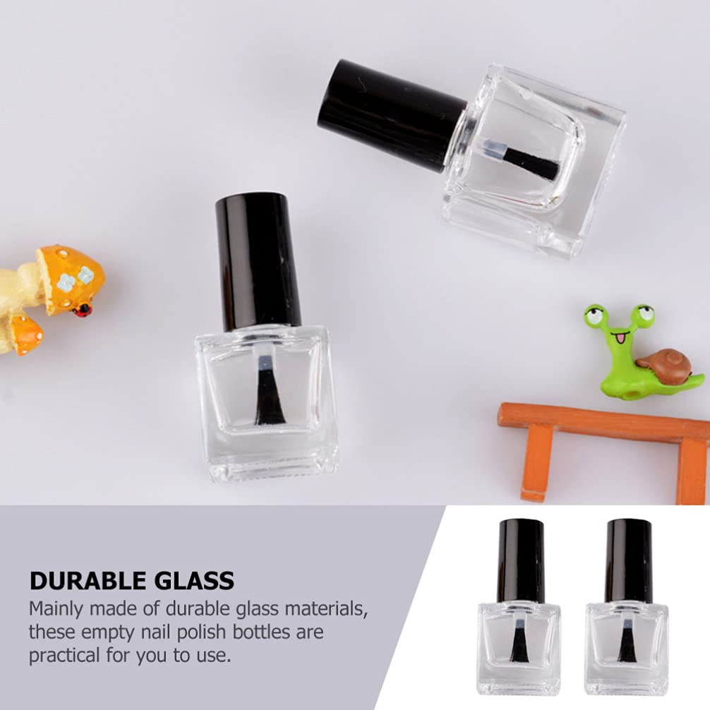 FOMIYES 20pcs Empty Glass Nail Polish Bottles with Lids & Brushes - Refillable Containers for DIY Nail Art, Terrarium, Sample Storage - Durable Plastic ABS Manicure Tools for Professional & Home Use