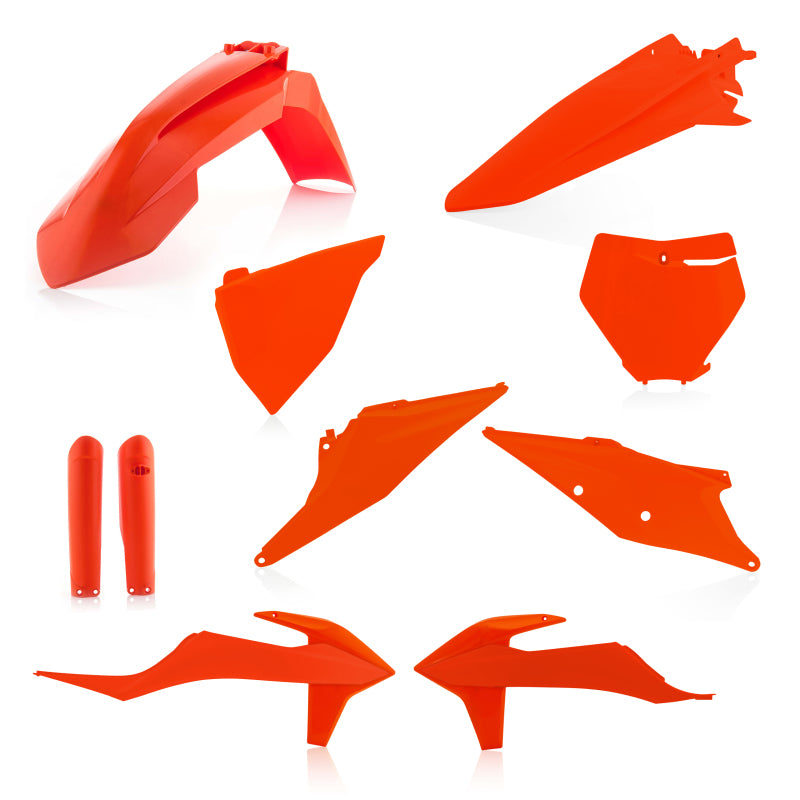 Acerbis Full Plastic Kit for KTM 125-450 SX/SX-F/XC/XC-F/XC TPI (2019-2022) - 16 Orange - Dirt Bike Body Panels & Graphics Replacement for Off-Road Racing & Trail Riding