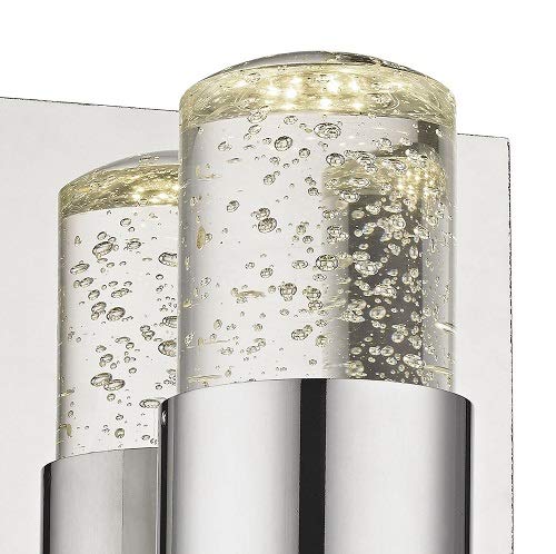 ELK Lighting BVL151-0-15 Surrey 1-Light LED Bathroom Vanity Light with Bubbled Glass, 7 x 5.5 x 4.5 Inches, Chrome Finish - Perfect for Modern Bathroom, Powder Room & Dressing Area Lighting