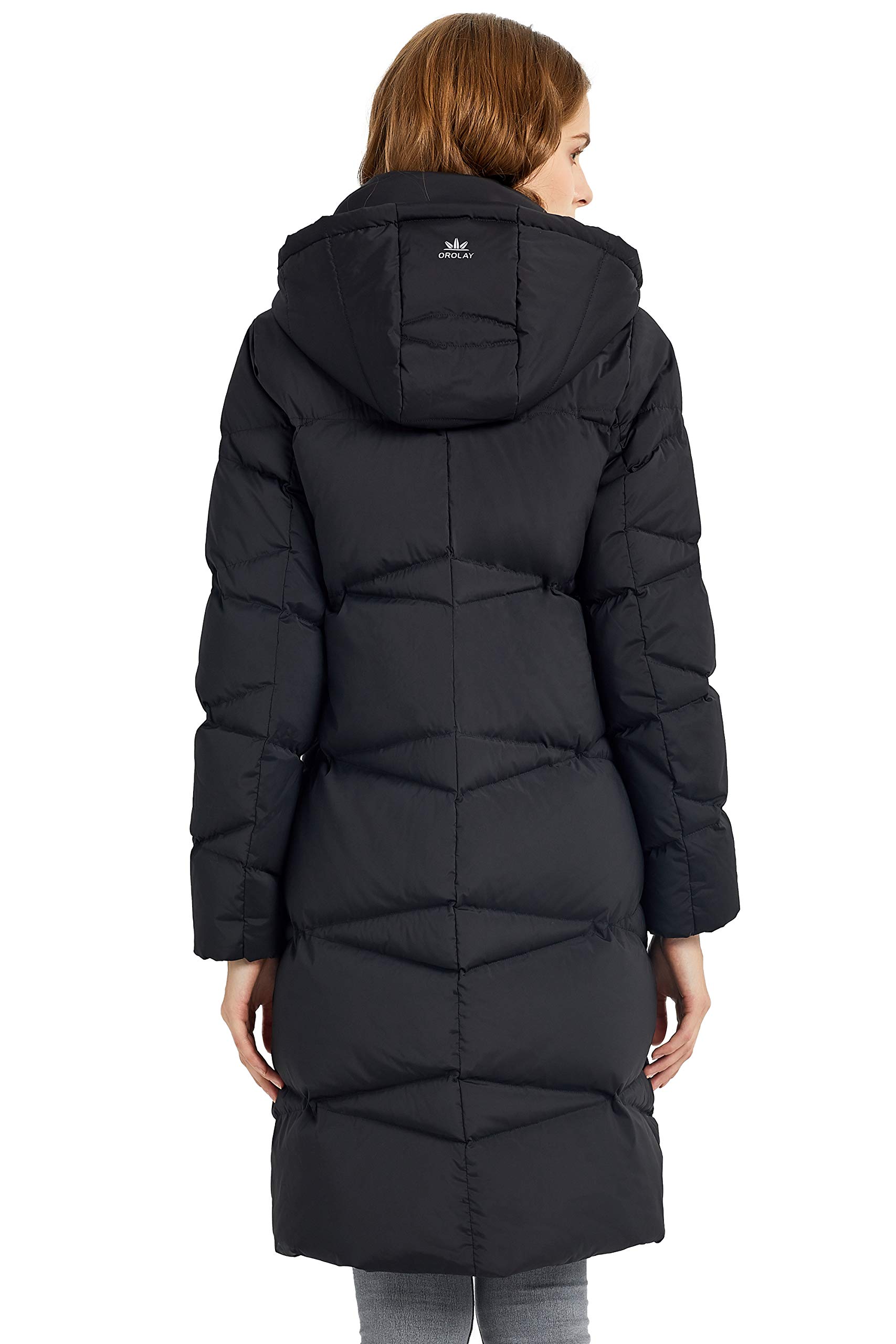 Orolay Women's Hooded Down Jacket - Long Winter Coat with Asymmetric Design, Warm Puffer Jacket for Cold Weather | Perfect for Outdoor Activities, Travel & Daily Wear in Winter