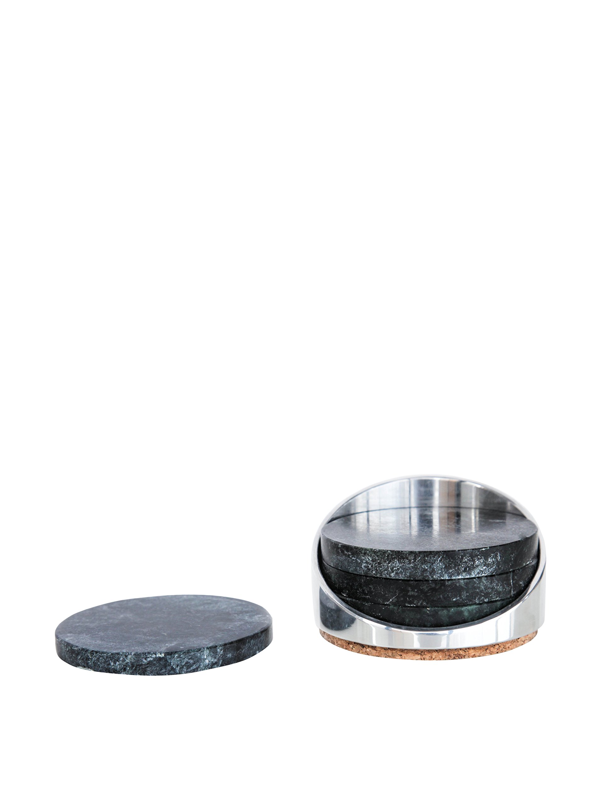 Premium Soapstone Coasters Set of 4 - Natural Stone Drink Coasters for Home & Office - Perfect for Protecting Tables from Hot & Cold Beverages