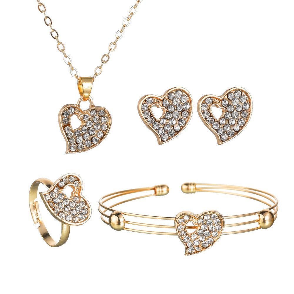 Elegant Love Jewelry Set for Women - Romantic Heart Necklace & Bracelet Gift Set - Perfect for Valentine's Day, Anniversary & Wedding Gifts