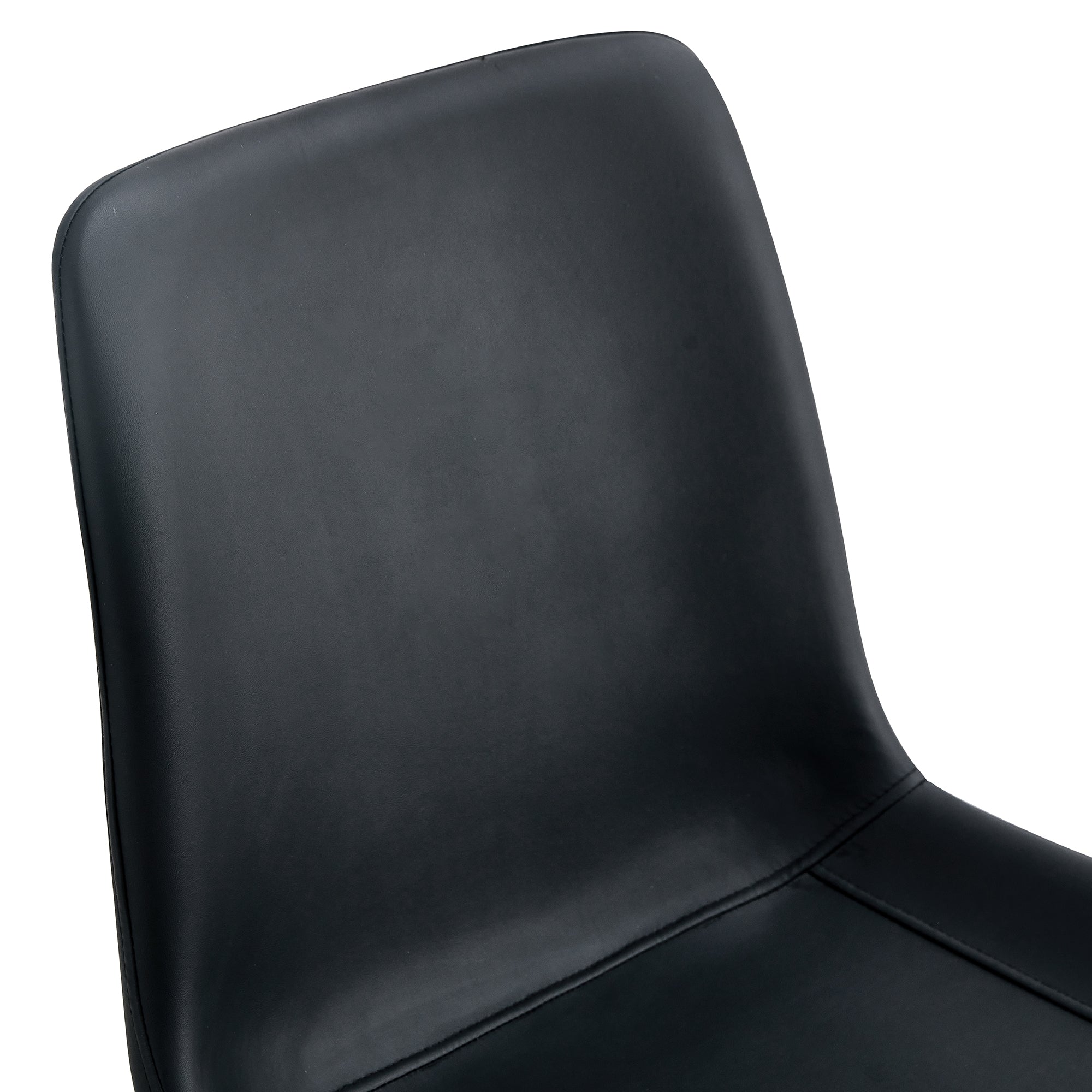 Premium Black Faux Leather Dining Chairs with Metal Legs - Ergonomic Curved Backrest & Wide Cushion for Maximum Comfort - Set of 4 Modern Chairs for Restaurant, Kitchen, Bedroom & Office Use