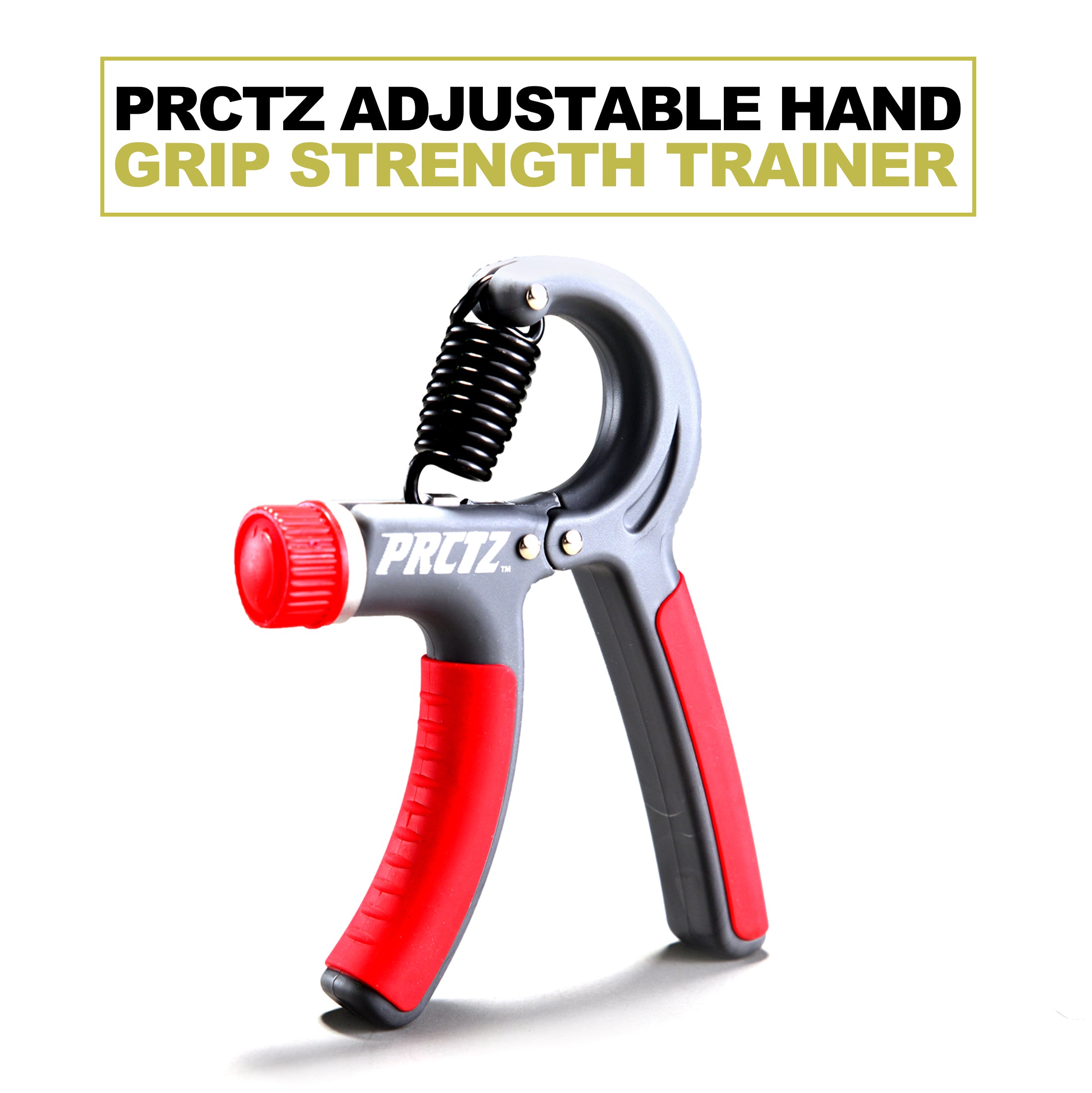 PRCTZ Adjustable Hand Grip Strengthener - 10-30kg (23-66lb) Resistance for Forearm & Finger Strength Training - Perfect for Gym, Office & Physical Therapy