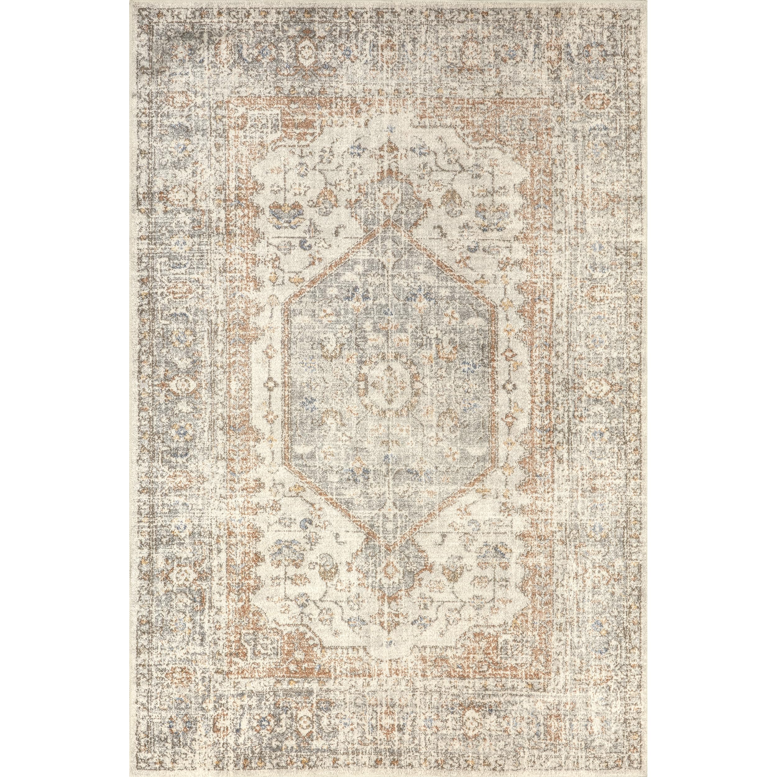 nuLOOM 8' x 10' Washable Area Rug - Stain Resistant, Non-Slip Backing, Low Profile - Jacquie Light Grey - Perfect for Living Room, Bedroom & Dining Room - Soft & Durable for Everyday Use
