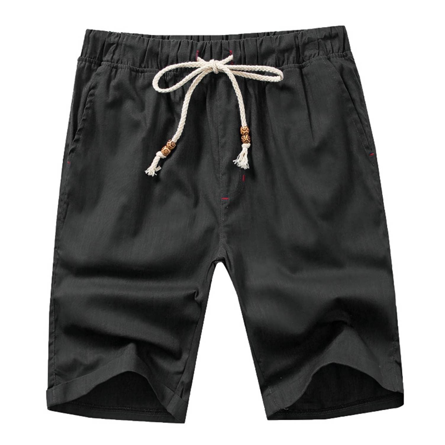 STICKON Men's Casual Classic Fit Drawstring Shorts - Elastic Waist with Pockets - Summer Beach, Gym, and Outdoor Activities Shorts for Men