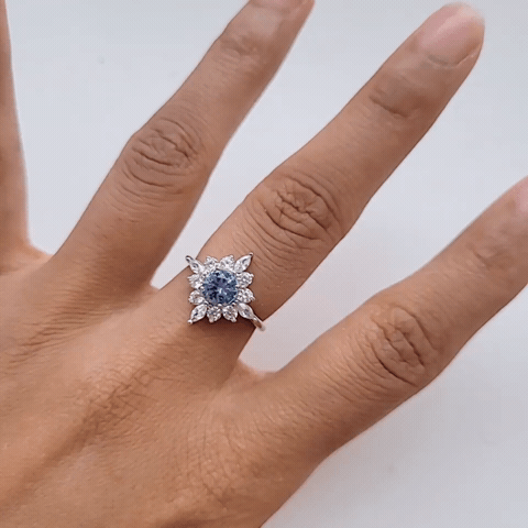 Anna Ring Blue - Elegant CZ Stone Silver Ring for Women, Perfect for Parties, Weddings & Daily Wear