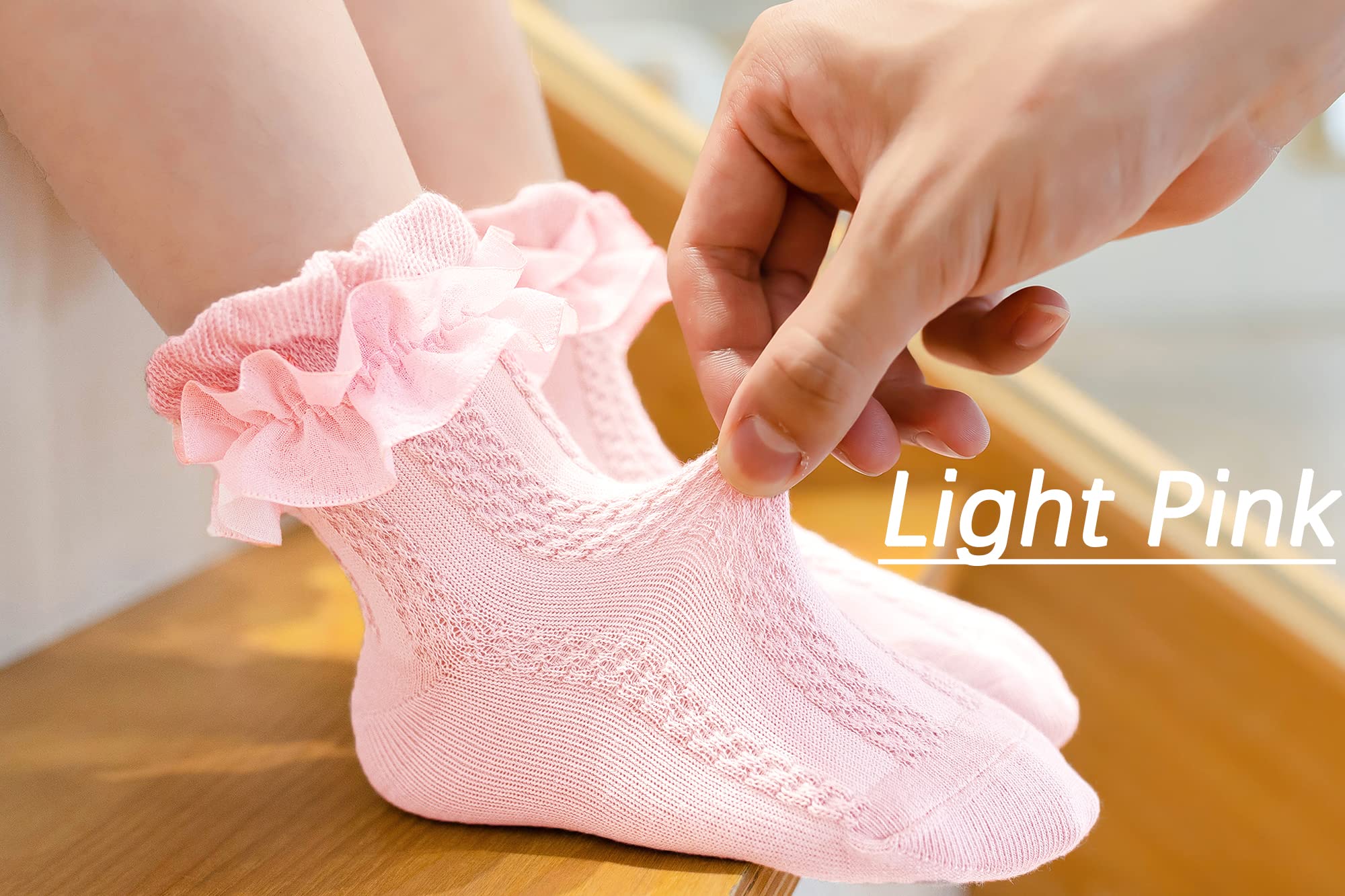 Cute Girls Ruffle Socks - Frilly Lace Ankle Socks for Toddler & Kids (3/6 Pairs) - Perfect for Princess Dresses, Parties & Special Occasions