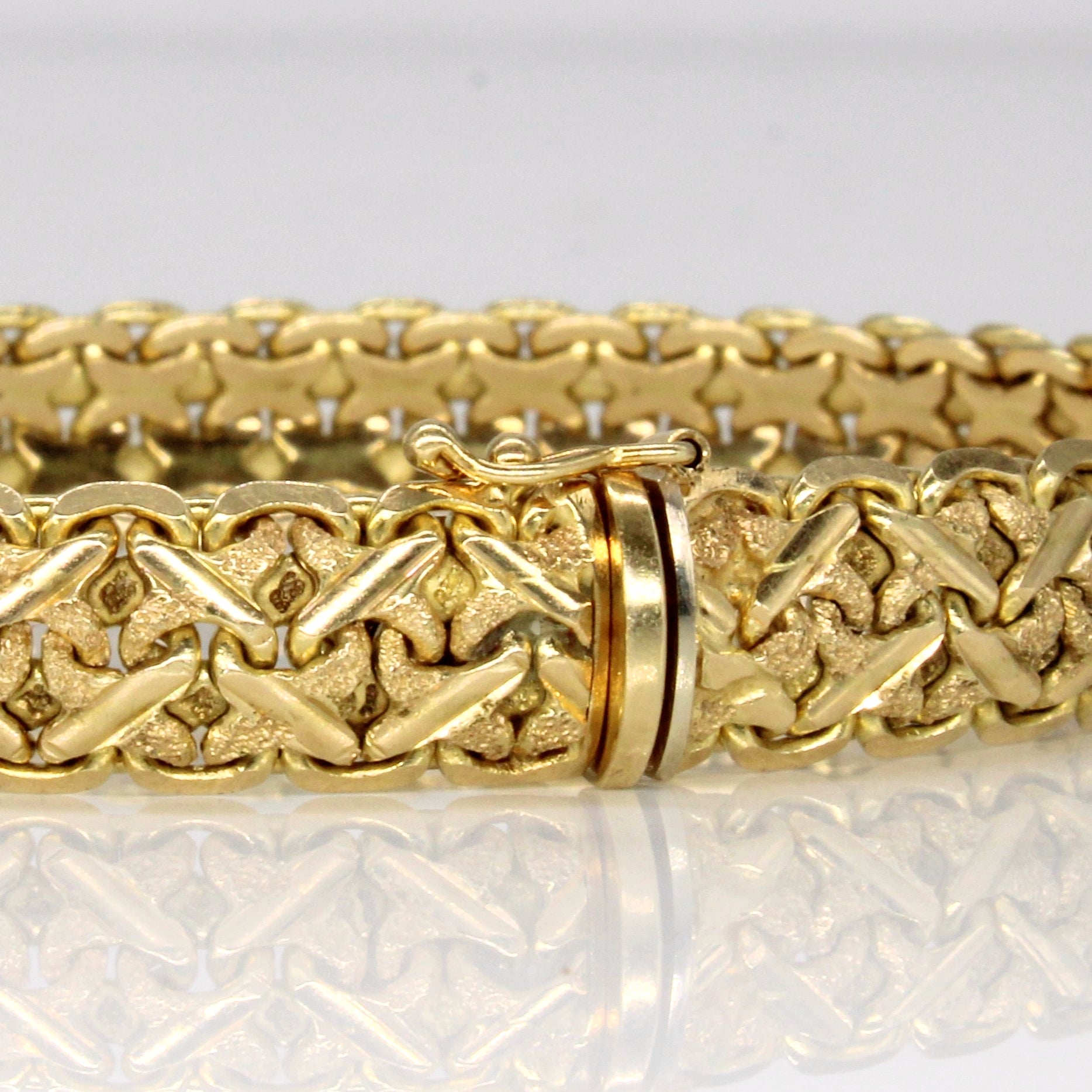 14K Yellow Gold Woven Bracelet for Women - 7 Inch Adjustable Luxury Jewelry Gift for Anniversary, Birthday & Special Occasions