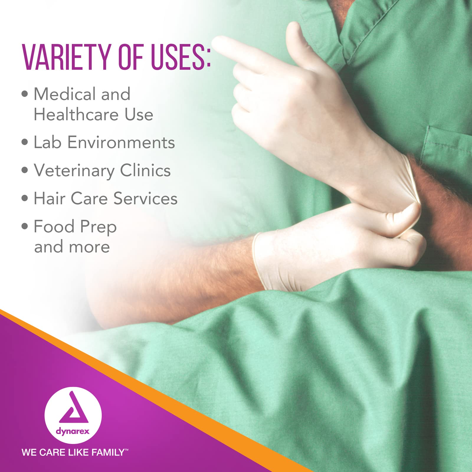 Dynarex Sterile Disposable Latex Surgical Gloves - Powder-Free, Individually Packed (200 Pairs) - Size 6.5 Bisque - Medical, Healthcare & Veterinary Use - Ideal for Hospitals, Clinics & First Aid Kits