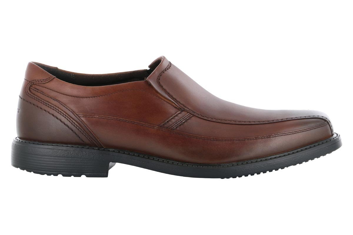 Rockport Style Leader 2 Bike Toe Slip-On Casual Shoes for Men - Comfortable Brown Leather Loafers for Work, Travel & Everyday Wear