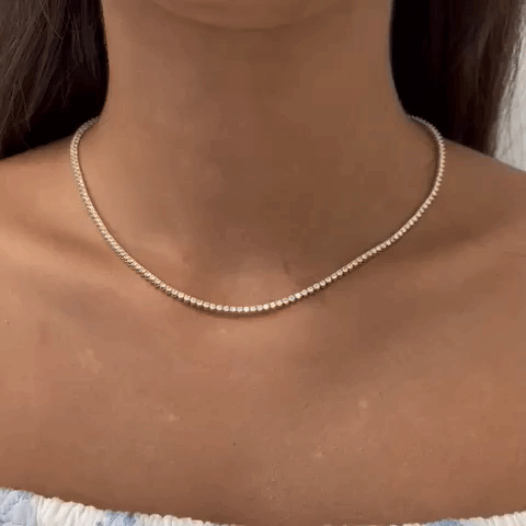 5.50ct Diamond Tennis Necklace - 14K Gold 2mm 3-Prong Setting | Elegant Jewelry for Weddings, Anniversaries & Special Occasions