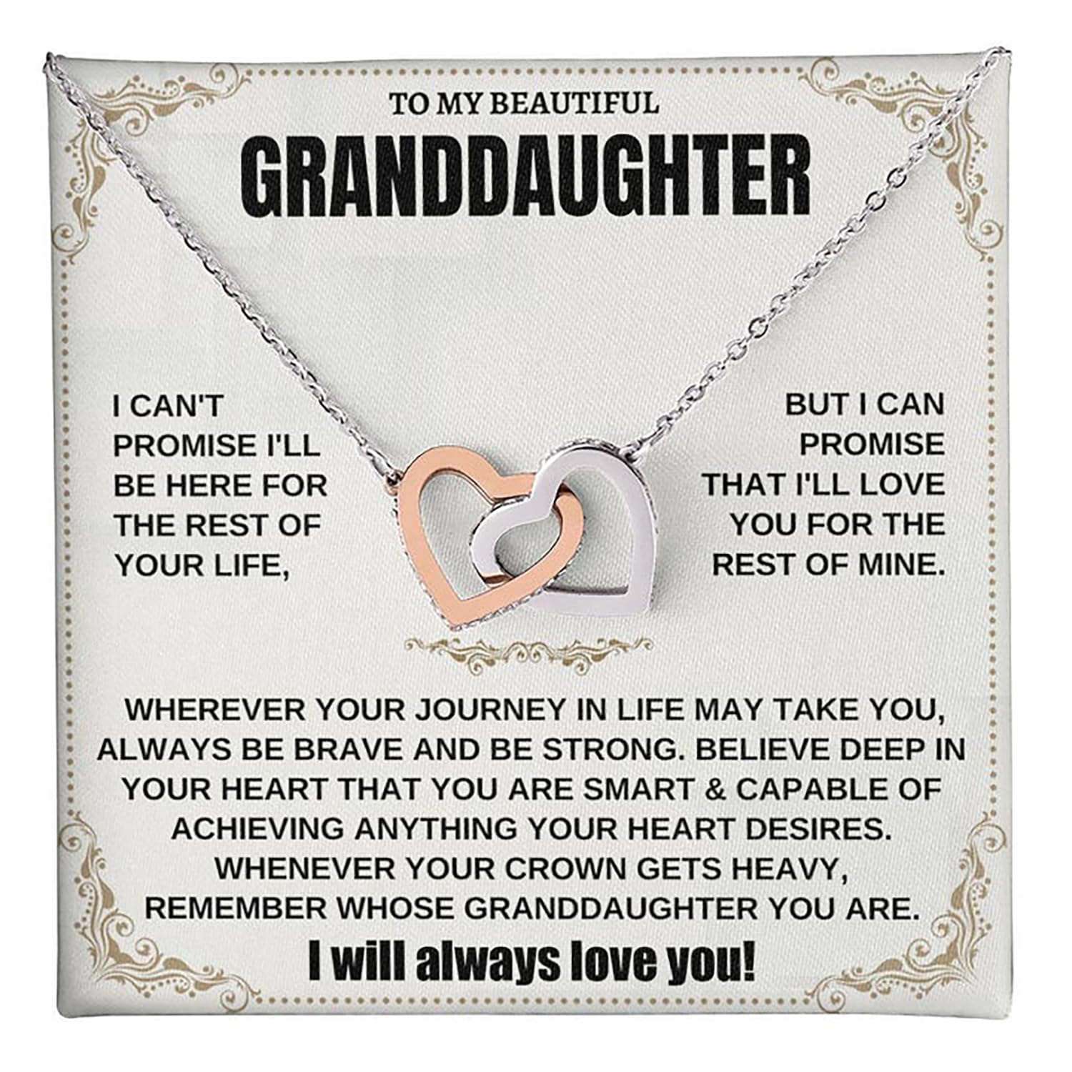 Granddaughter Necklace - Heartfelt Gift from Grandpa & Grandma, Birthday & Graduation Jewelry with Message Card & Gift Box - Perfect for Special Occasions & Keepsake Memories