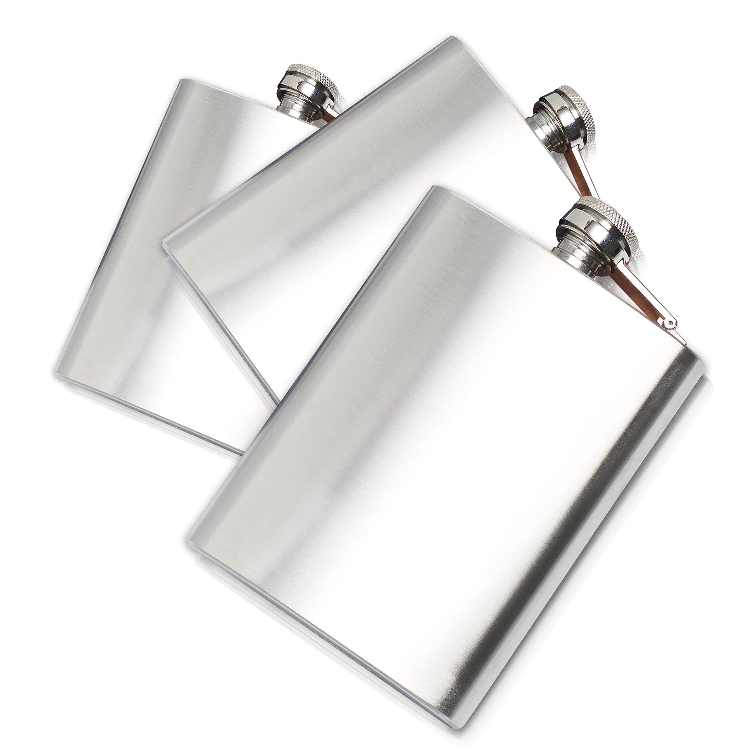 Custom Engraved Stainless Steel Hip Flasks 8oz (50 Pack) - Bulk Personalized Wedding Party Gifts, Groomsmen Presents, Camping & Outdoor Accessories - Silver Finish for Elegant Events & Adventure Trips