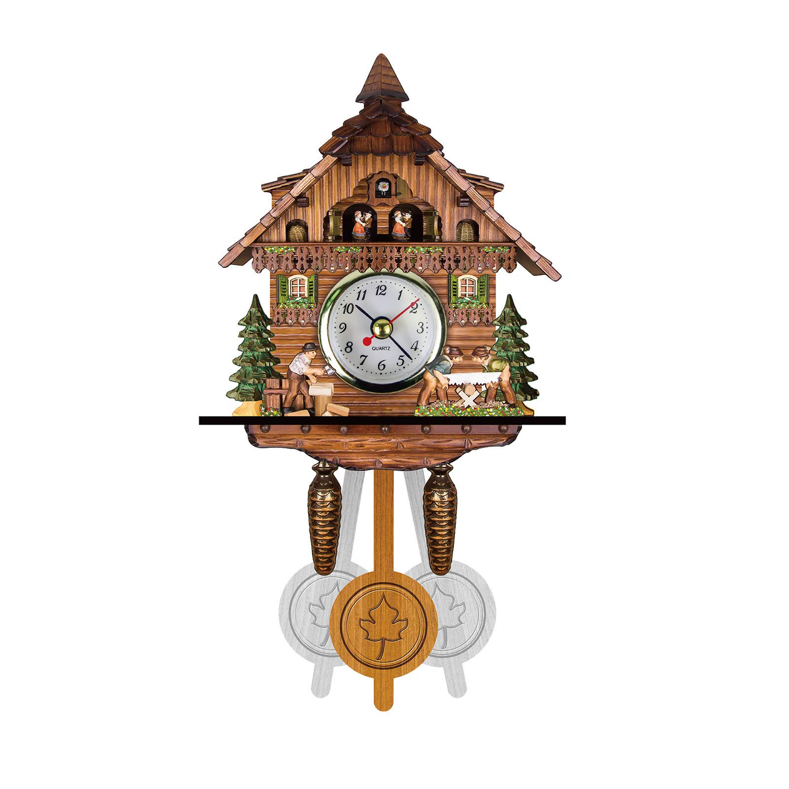 Handcrafted Wooden Cuckoo Clock - Traditional German-Style Wall Clock with Bird Chime & Pendulum - Perfect for Living Room, Office, or Cabin Decor - Unique Home Decoration & Creative Gift Idea