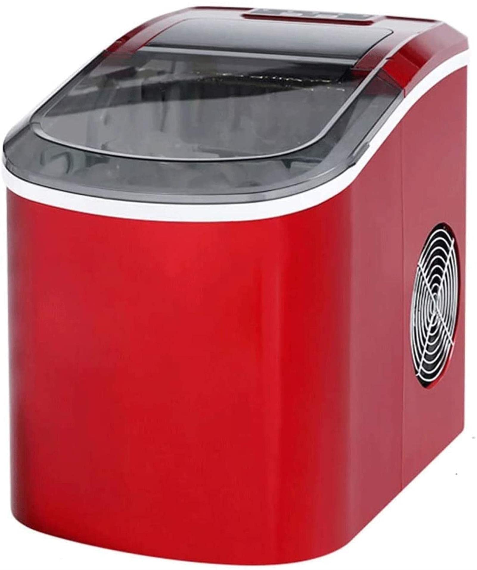 Portable Compact Ice Maker Machine - Fast 26Lbs/24Hrs, 9 Cubes in 6 Mins - Perfect for Home, Kitchen, Bar, Party, Office & Outdoor Use - Red