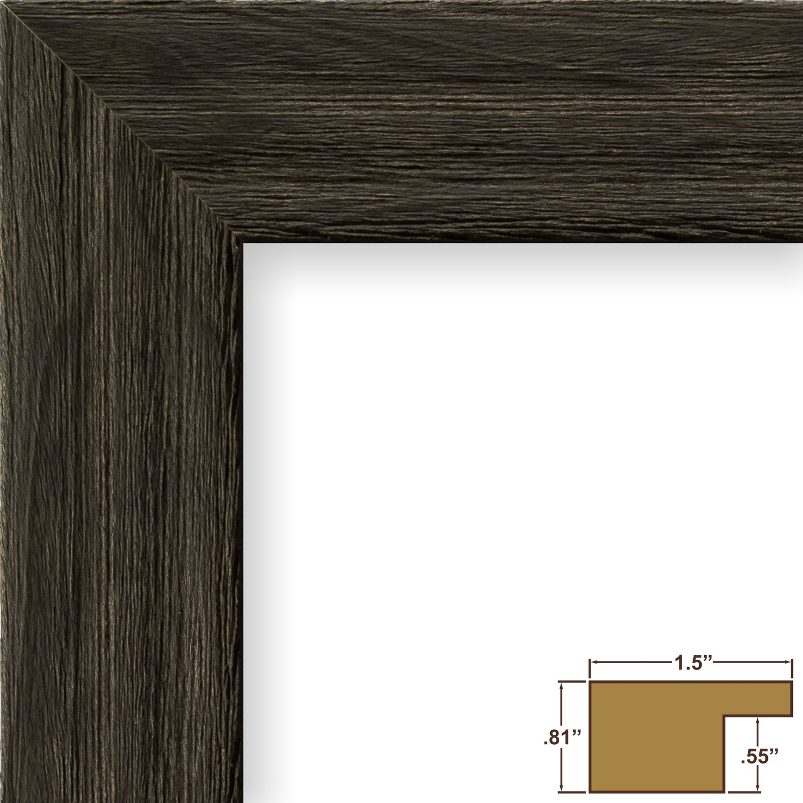 Craig Frames 15DRIFTWOODBK 11x14 Inch Black Picture Frame Set of 2 - Perfect for Wall Decor, Family Photos & Office Art Display