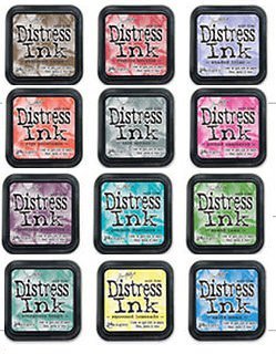 Ranger Tim Holtz January 2018 Distress Ink Pads Bundle - 12 Vibrant Ink Pads Set for Card Making, Scrapbooking & Mixed Media Art Projects
