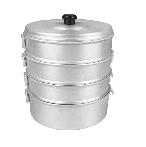 Premium Aluminum Momo Steamer - 12 Inch Large Dumpling Steamer with 6L Capacity for Homemade Momos, Dim Sum & Asian Cuisine | Perfect for Restaurants, Catering & Home Cooking