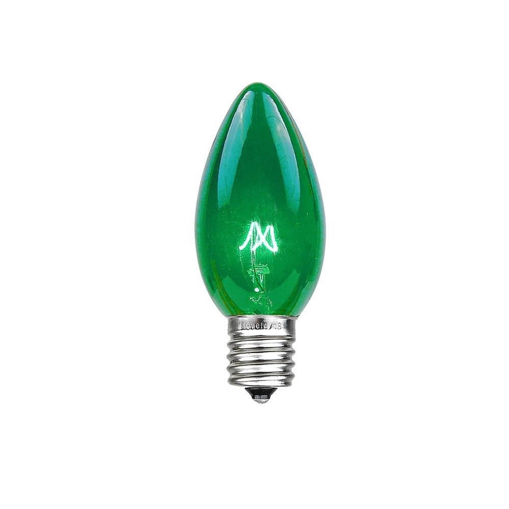 500 Pack Green C7/E12 Candelabra Base Christmas Lights - 5 Watt Outdoor Replacement Bulbs for Holiday Decorations, Tree Trimming, and Home Festive Lighting