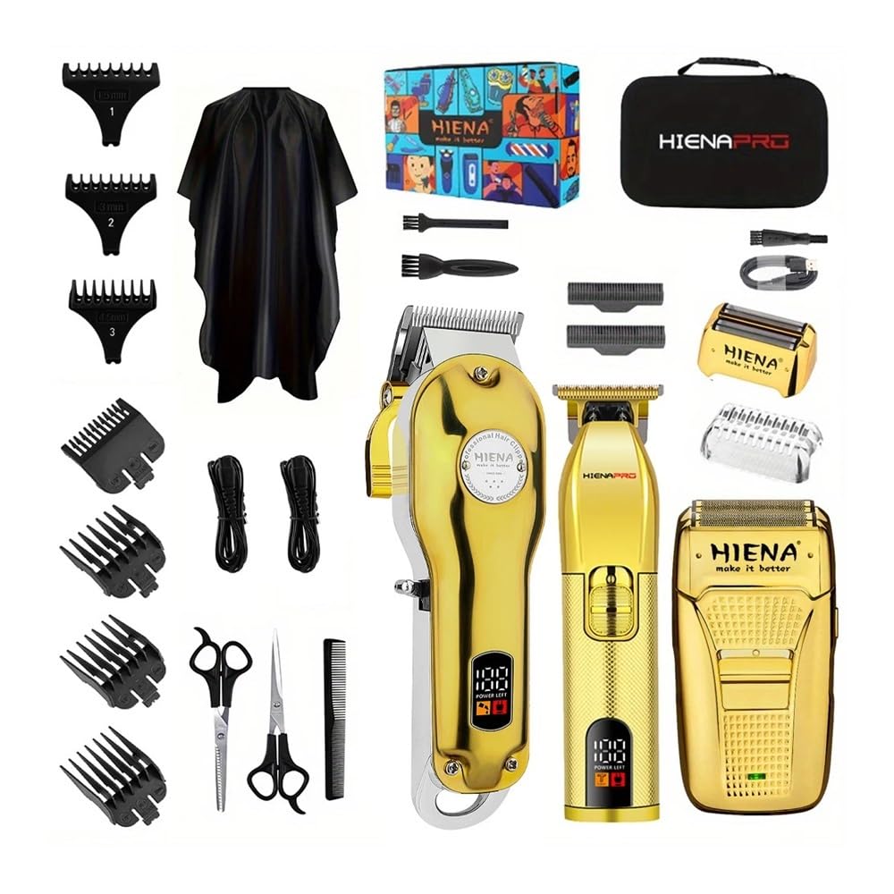 3-Piece Electric Hair Clipper Set for Men - USB Rechargeable High-Performance Trimmer with Sharp Blades for Fast Haircut - Perfect for Home Grooming, Barber Shops & Travel Use