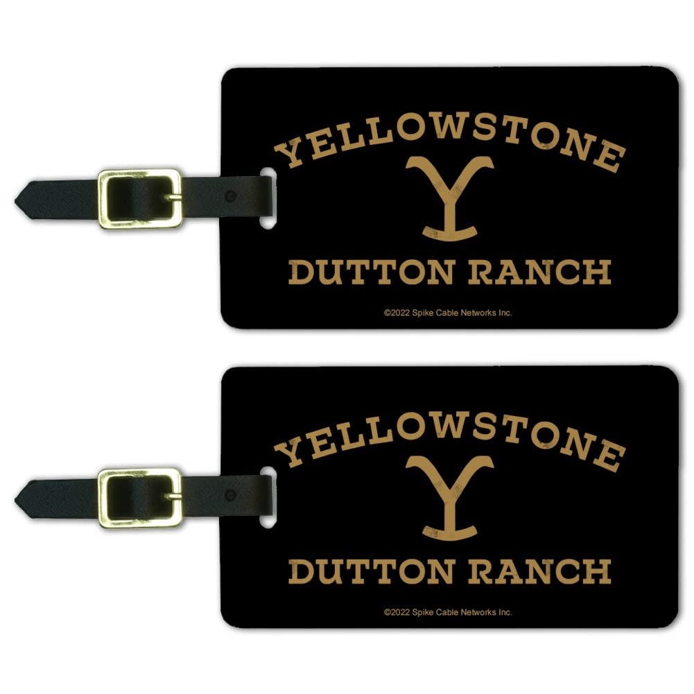 Yellowstone TV Show Dutton Ranch Luggage Tags - Set of 2 Personalized ID Cards for Carry-On Bags, Suitcases & Backpacks | Perfect for Travel, Airports & Adventure Trips