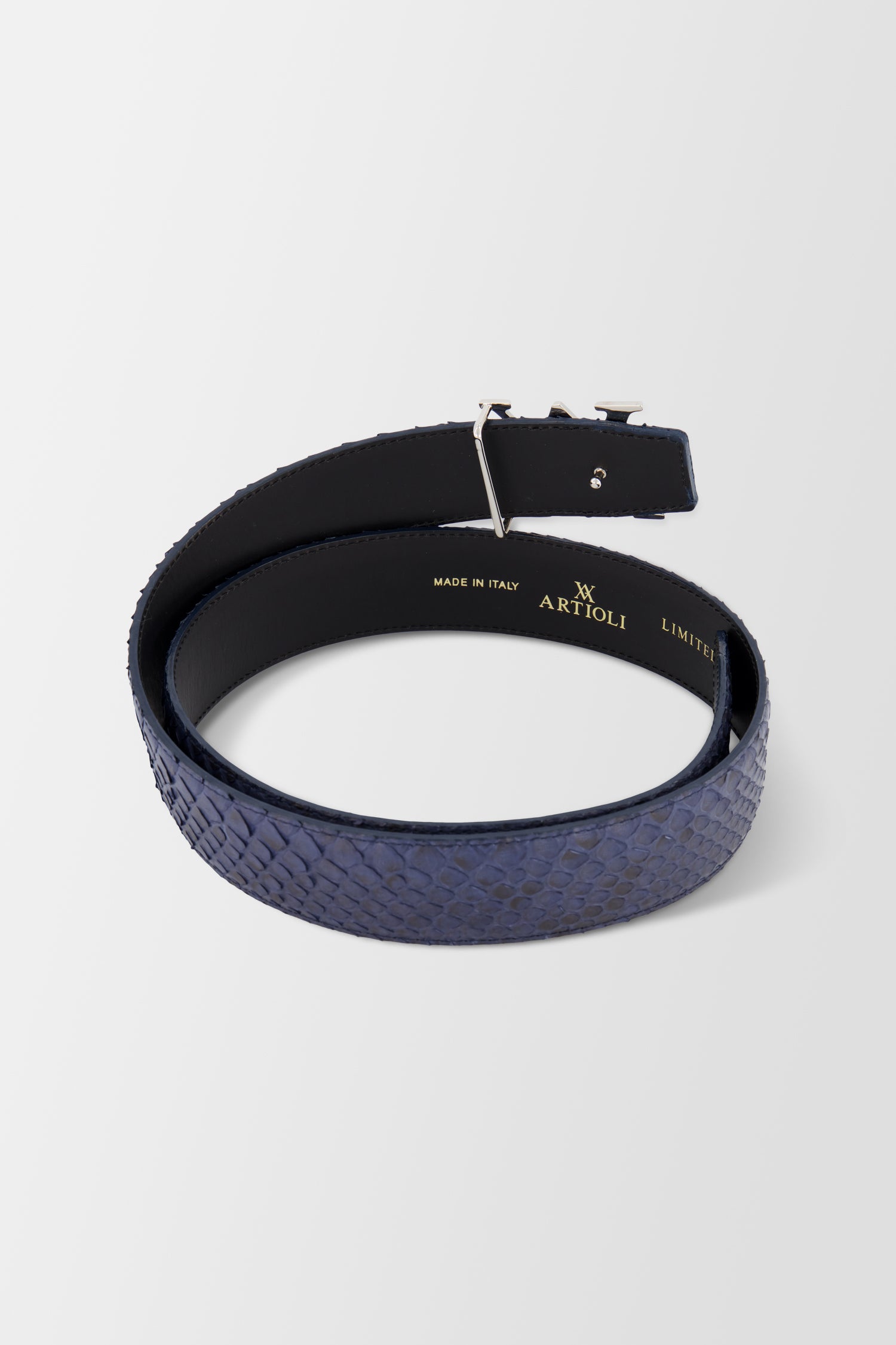 Artioli Genuine Blue Python Skin Belt for Men - Luxury Fashion Accessory for Casual & Formal Outfits | Perfect for Office, Parties & Special Occasions