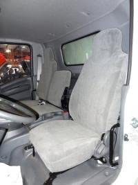 Durafit Custom Fit Seat Covers for 2006-2022 Isuzu NPR - 40/60 Split Bench Front Seat Cover (Driver Bucket & Passenger Bench) in Navy Blue Leatherette | Heavy Duty Protection for Work Trucks & Commercial Vehicles