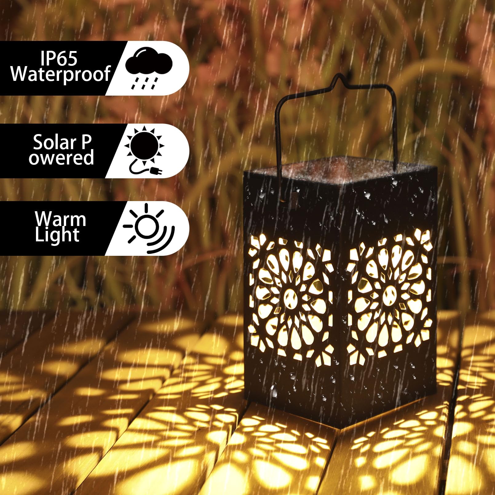 2 Pack Solar Lanterns Outdoor Hanging Lights - IP65 Waterproof Solar Powered Garden Lights for Patio, Yard, Lawn, Fence & Tree Decoration | Perfect for Landscape Lighting, Backyard Parties & Pathway Illumination