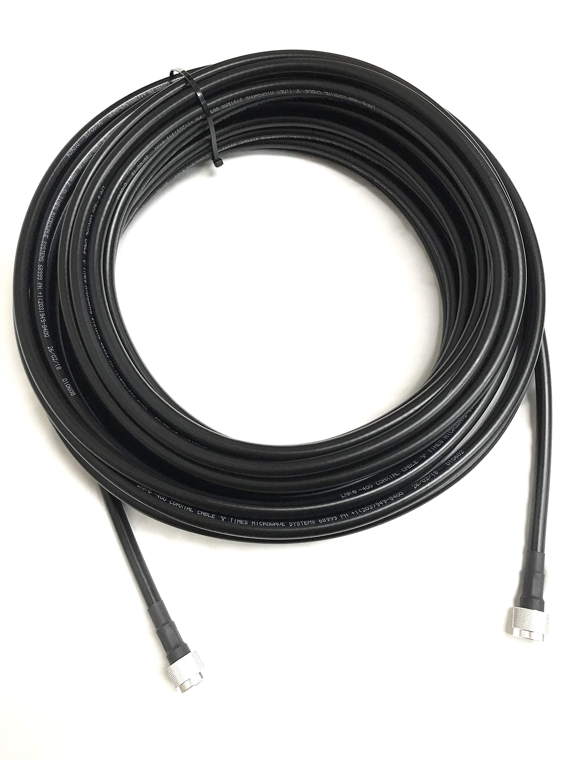 85ft N Male to N Male LMR400 Low Loss Coaxial Cable 50 Ohm for Ham Radio, CB Radio, WLAN & WiFi Antennas - High Performance RF Feedline for Outdoor & Indoor Wireless Communication Systems