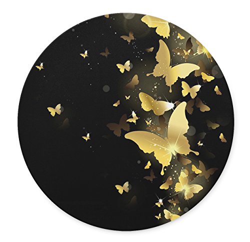 The Golden Butterfly Flying in The Dark