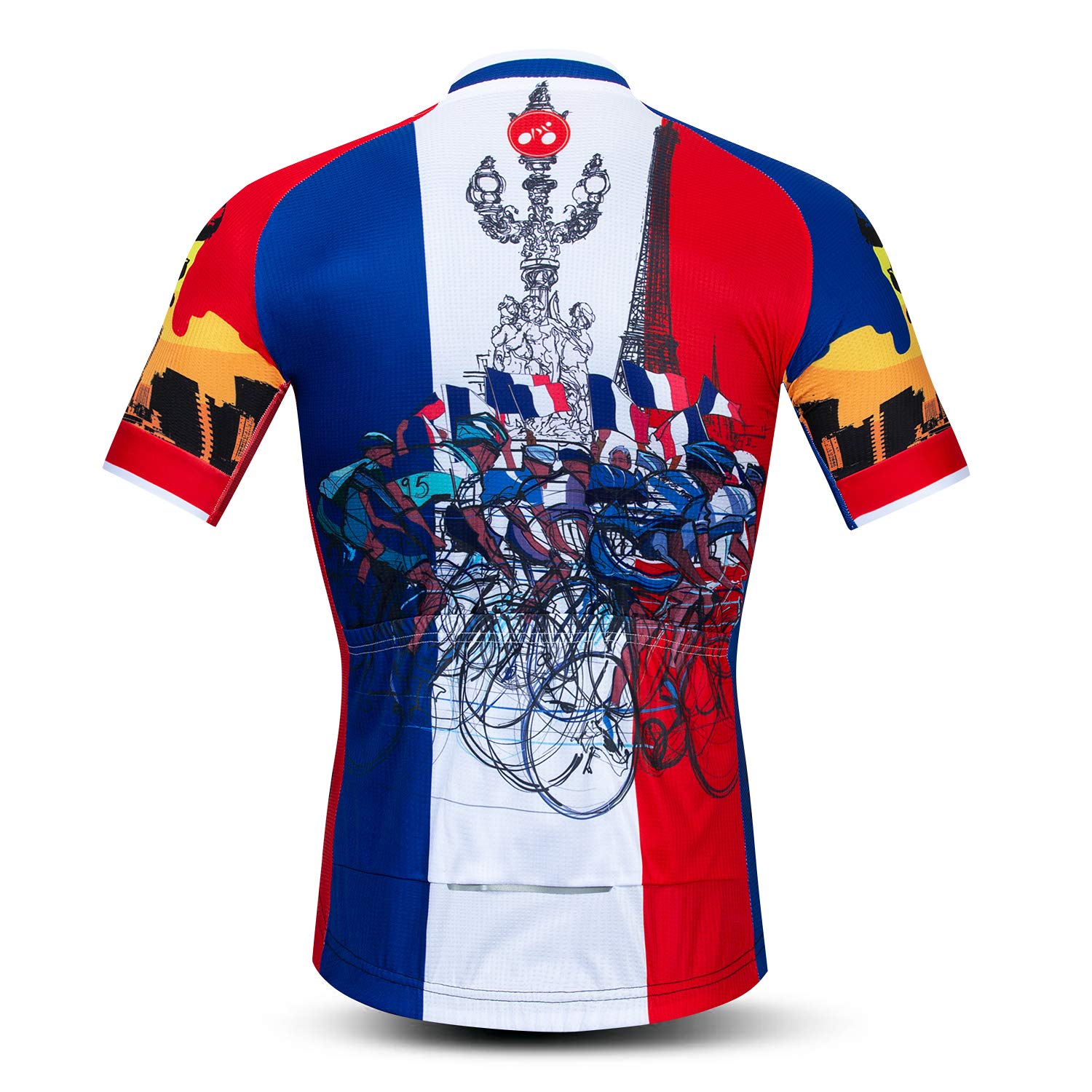 JPOJPO Men's Cycling Jersey - Breathable Short Sleeve Bike Shirt with 3 Back Pockets for Road & Mountain Biking | Moisture-Wicking Bicycle Clothing for Summer Training & Outdoor Sports