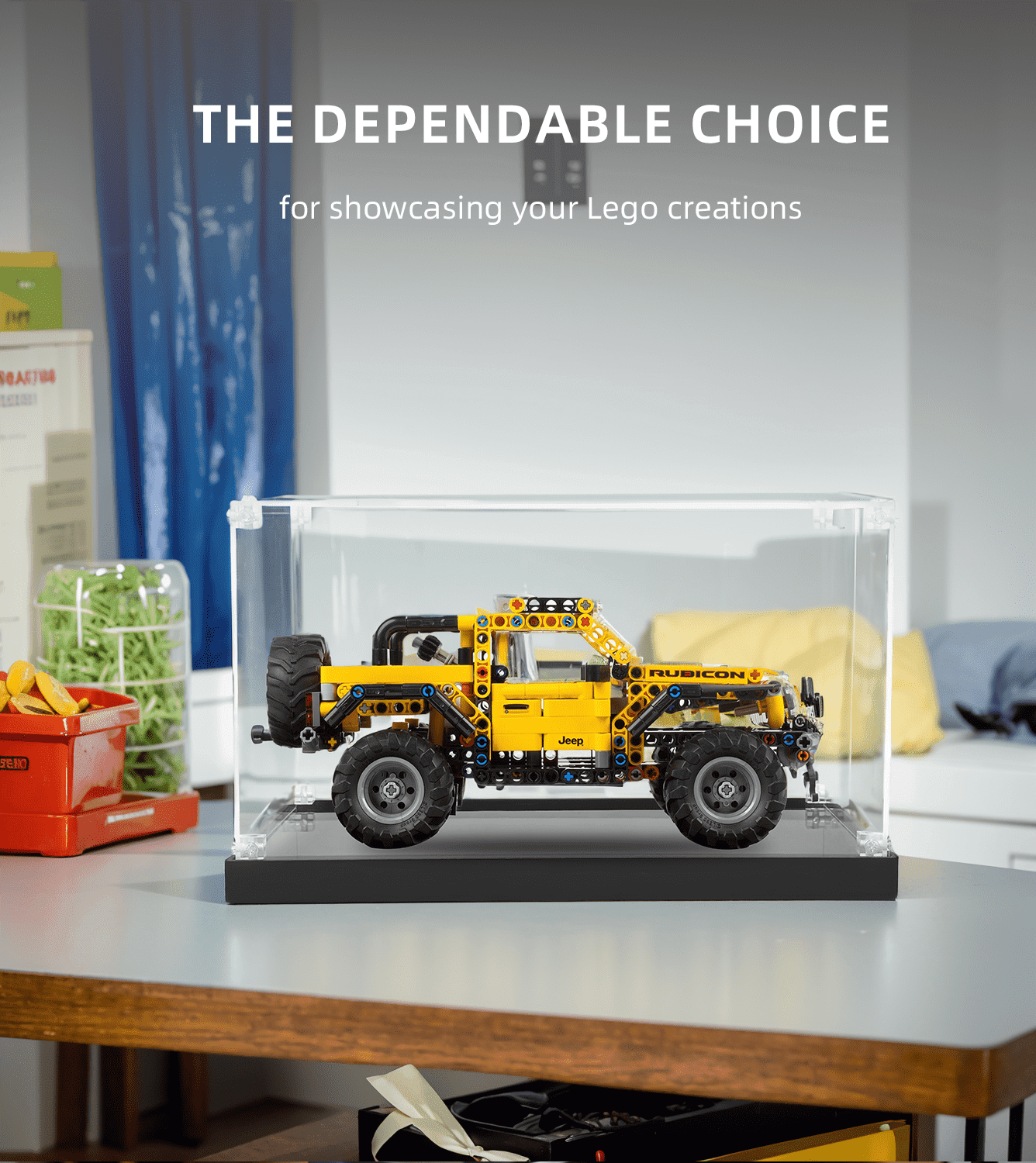 LEGO Technic Jeep Wrangler 42122 Display Case - Clear Acrylic Showcase for Model Car Collection - Perfect for Home Decor, Office Display & Gift for LEGO Enthusiasts