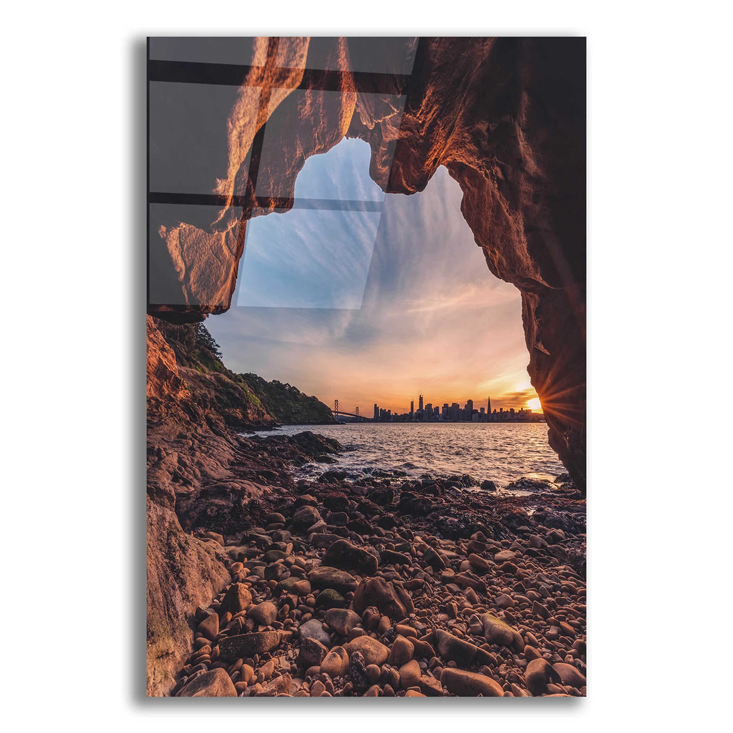 Epic Art 'Treasure Island Cave' by Bruce Getty - 16x24 Inch Acrylic Glass Wall Art Painting - Perfect for Living Room, Bedroom, or Office Decor