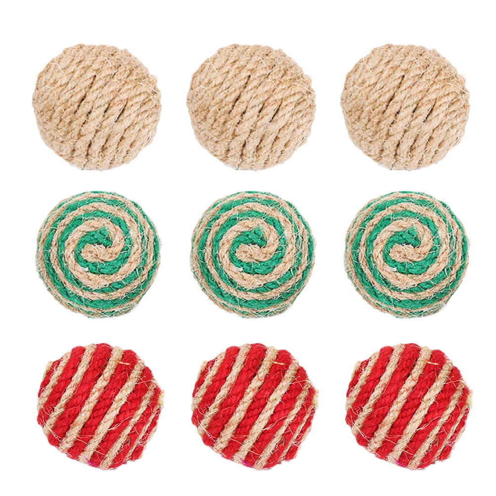 9Pcs Creative Cat Rope Balls - Interactive Kitten Toys for Cats & Dogs - Fun Scratch Toys for Indoor Play & Training