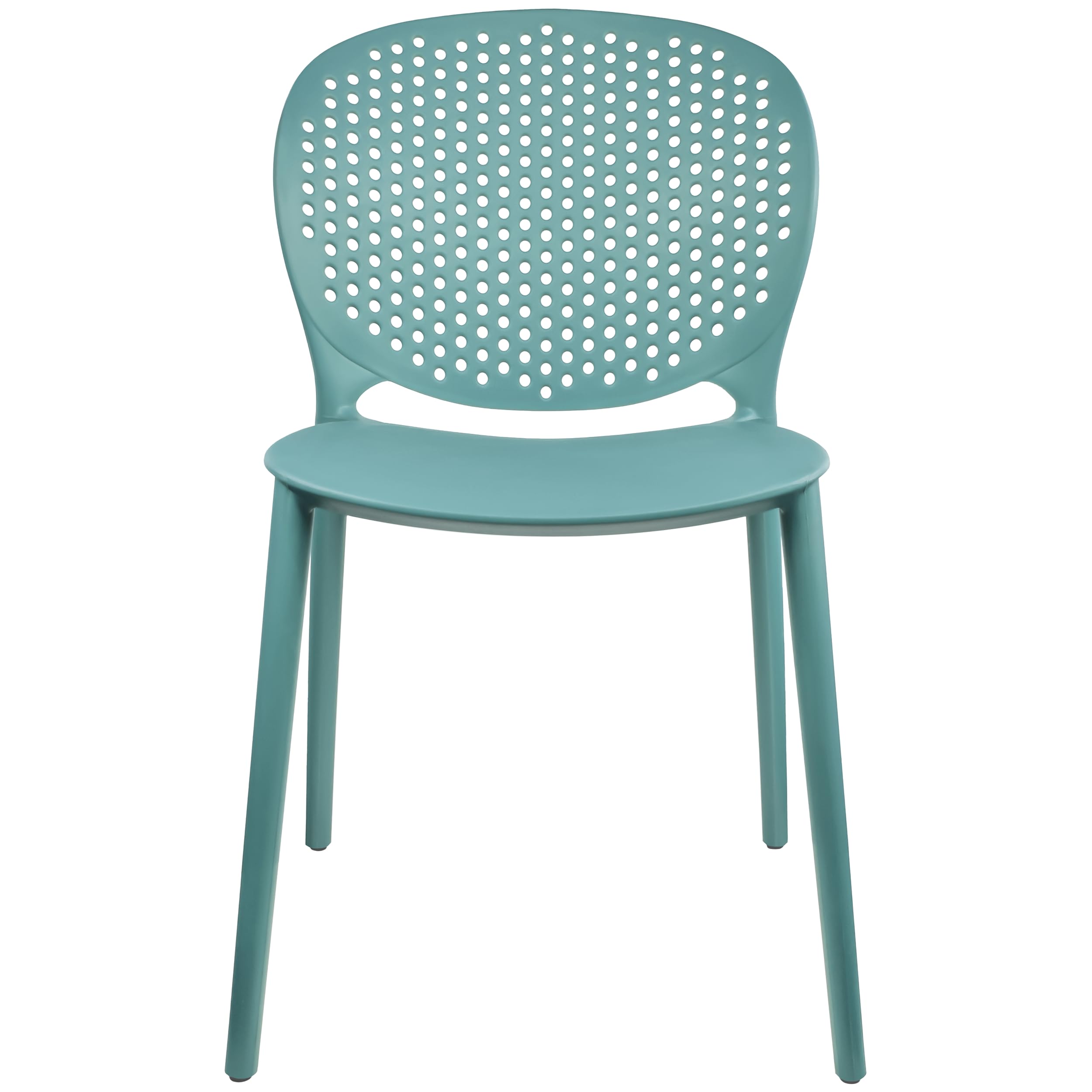 2xhome Set of 4 Modern Stackable Patio Chairs - Indoor/Outdoor Dining Side Chairs for Pool, Kitchen, Living Room & Restaurant - Teal Blue - Perfect for Backyard BBQs, Pool Parties & Outdoor Dining
