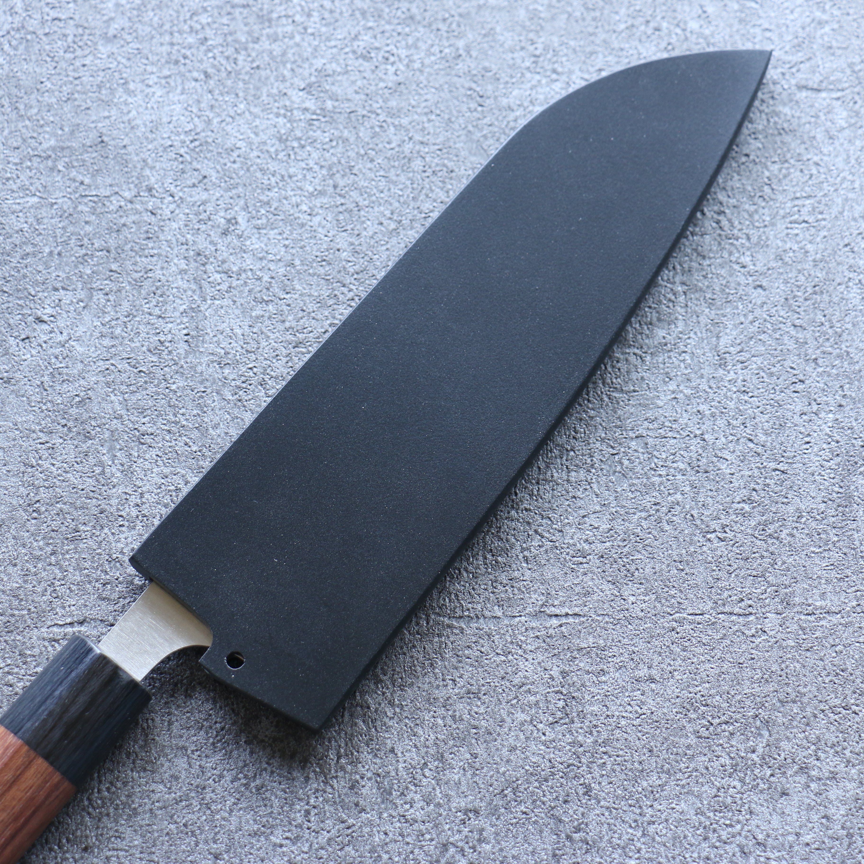 Black Magnolia Sheath for 165mm Santoku Knife with Plywood Pin by Kaneko - Premium Knife Cover for Japanese Kitchen Knives, Perfect for Home Chefs & Professional Cooking