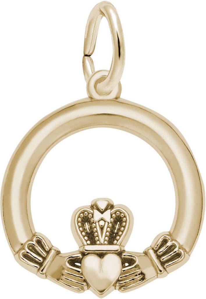 Rembrandt Claddagh Charm Pendant Necklace - Irish Celtic Love Friendship Loyalty Jewelry for Women - Perfect for St. Patrick's Day, Weddings & Gifts