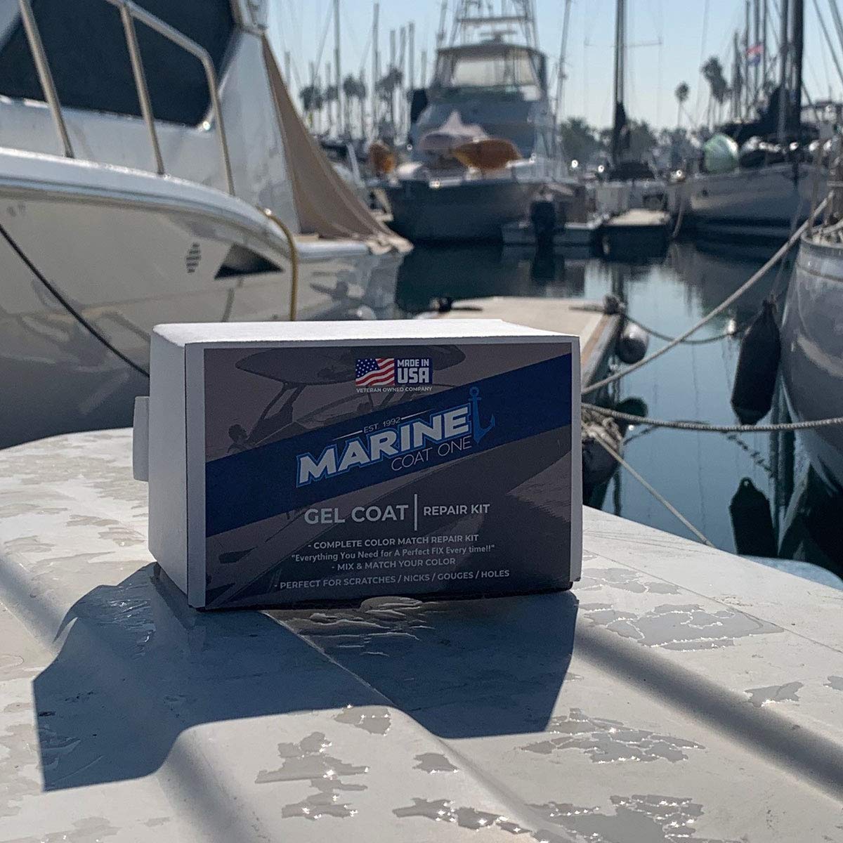 Premium Marine Gelcoat - MarineCoat One (Black, Wax-Free, 1 Gallon) | High-Gloss Boat Hull Repair & Protection for Fiberglass, Yachts & Marine Surfaces